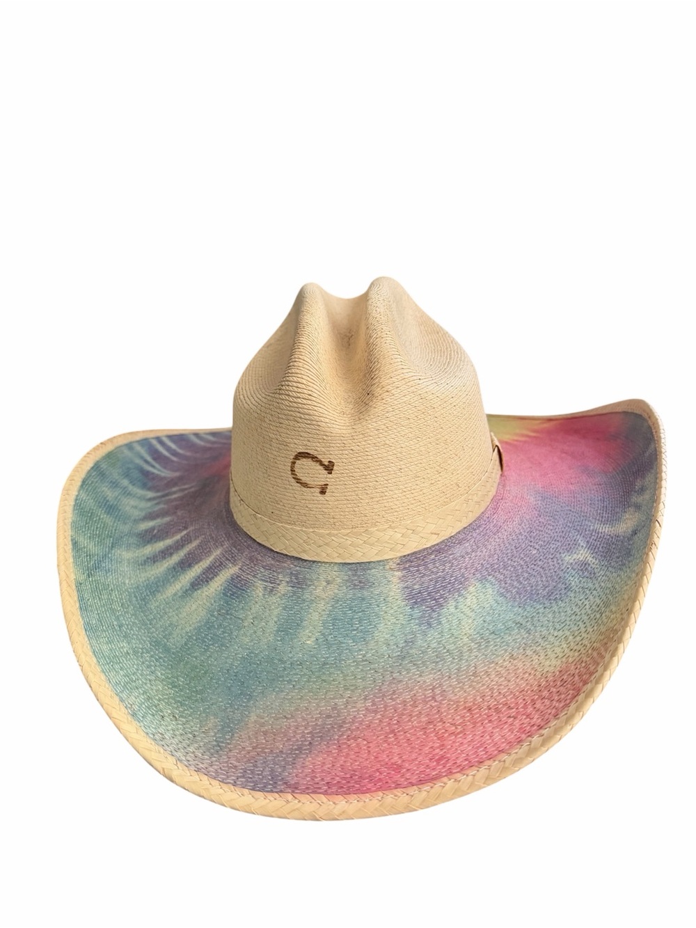 Charlie 1 Horse Custom Designed Genuine Mexican Palm Hat Tie Dye Cowgirl Beach